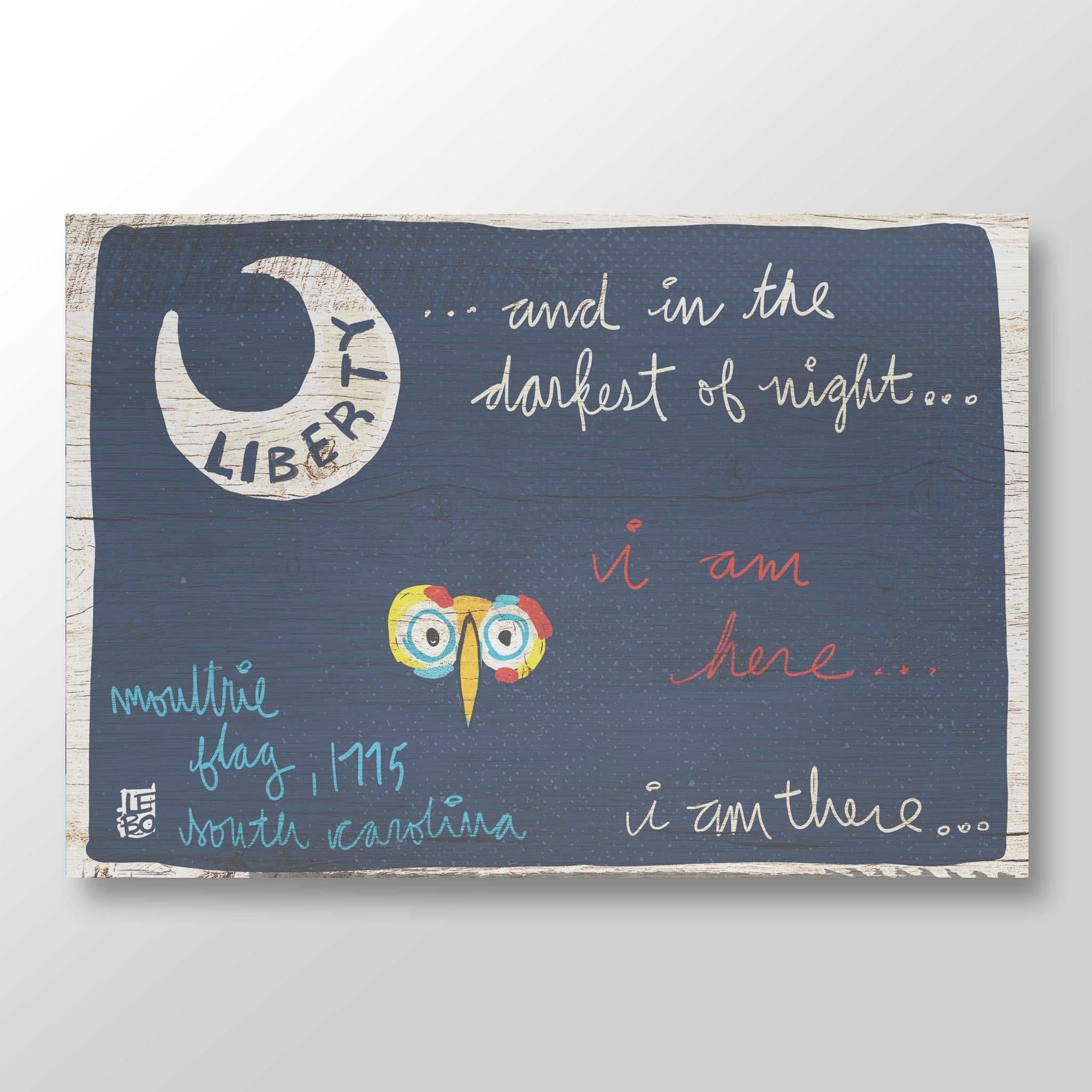 In the Darkest of Night, I Am There Flag - Lebo Brushed Aluminum ArtBond